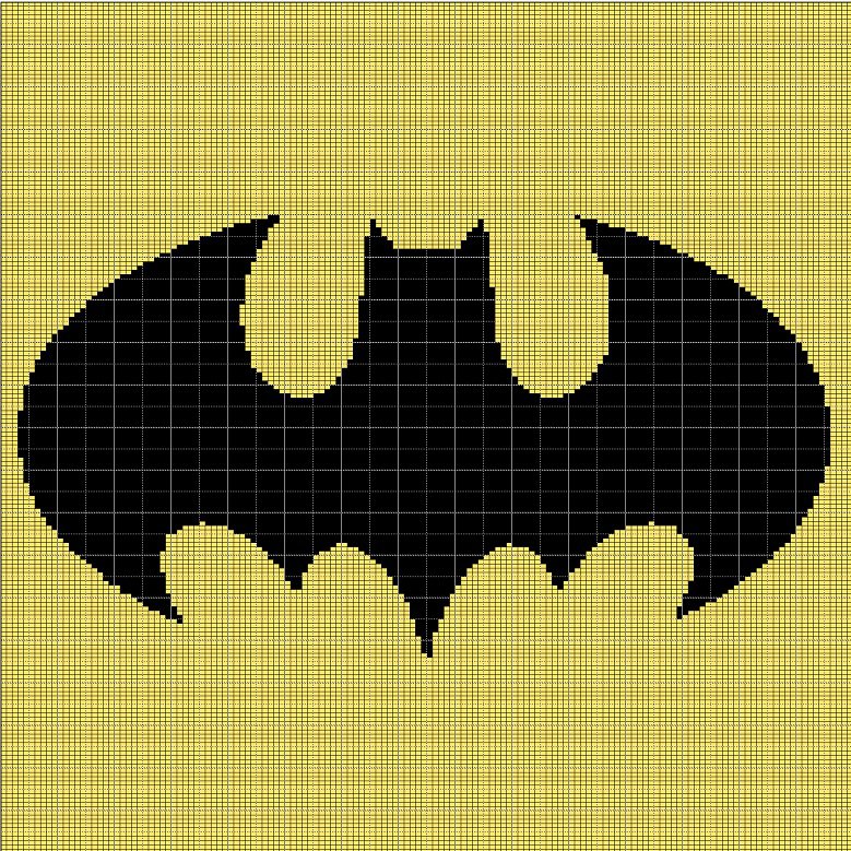 BATMAN LOGO CROCHET AFGHAN PATTERN GRAPH