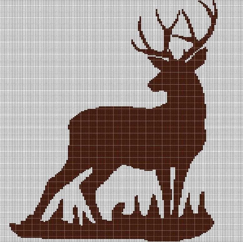 DEER IN GRASS CROCHET AFGHAN PATTERN GRAPH