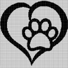 LOVE PET PAW CROCHET AFGHAN PATTERN GRAPH