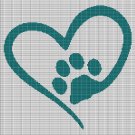LOVE PET PAW 2 CROCHET AFGHAN PATTERN GRAPH