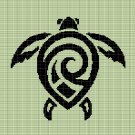 TRIBAL TURTLE-BLACK- CROCHET AFGHAN PATTERN GRAPH
