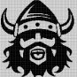 VIKING FACE CROCHET AFGHAN PATTERN GRAPH