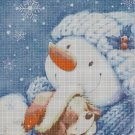 Snowman and puppy cross stitch pattern in pdf DCM