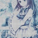 Anime girl in blue 2 cross stitch pattern in pdf DMC