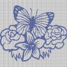 BLUE BUTTERFLY AND FLOWERS CROCHET AFGHAN PATTERN GRAPH