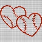 BASEBALL HEARTS CROCHET AFGHAN PATTERN GRAPH