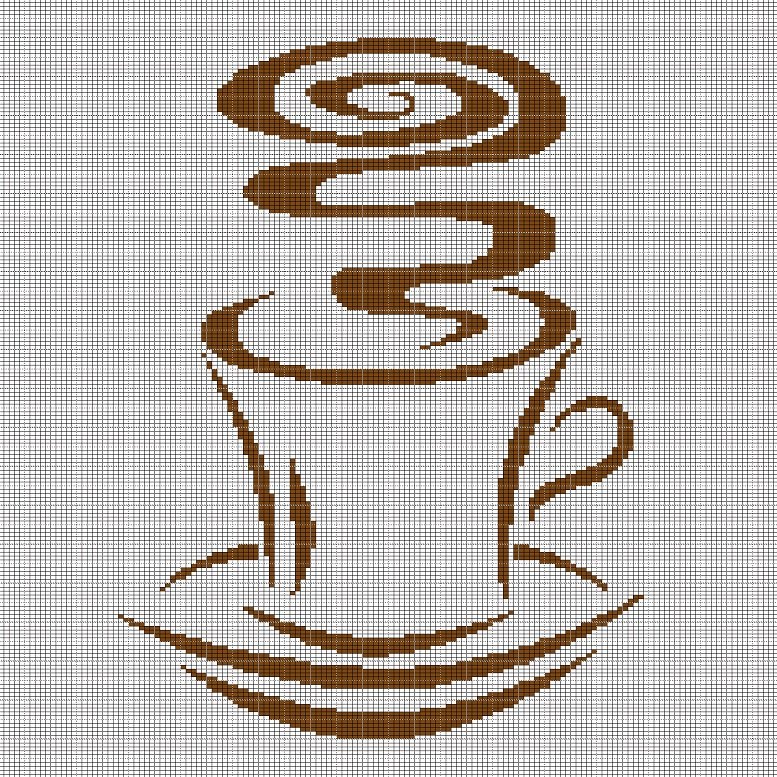 CUP OF COFFEE 2 CROCHET AFGHAN PATTERN GRAPH