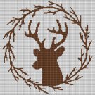 DEER WITH WREATH CROCHET AFGHAN PATTERN GRAPH