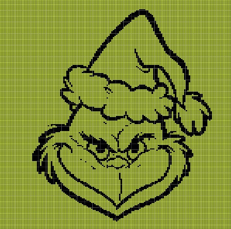 GRINCH FACE CROCHET AFGHAN PATTERN GRAPH