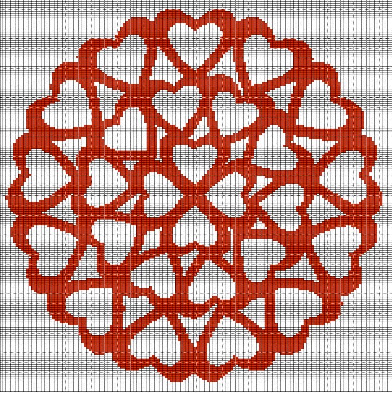 HEARTS 7 CROCHET AFGHAN PATTERN GRAPH