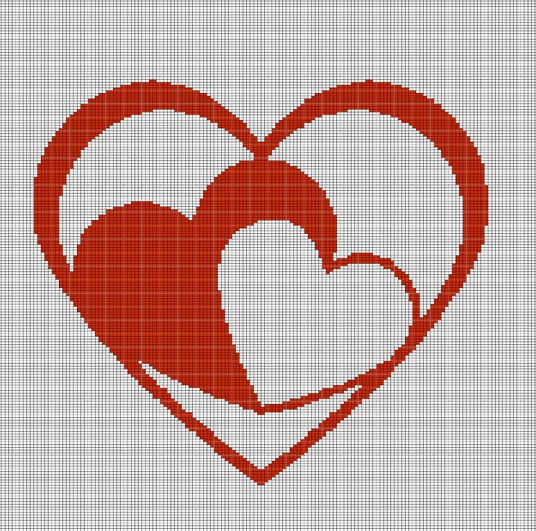 HEARTS 8 CROCHET AFGHAN PATTERN GRAPH