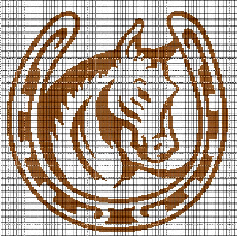 HORSESHOE AND HORSE 3 CROCHET AFGHAN PATTERN GRAPH