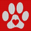 LOVE PAW PRINT 2 CROCHET AFGHAN PATTERN GRAPH
