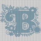 MONOGRAM "B" FLOWERS CROCHET AFGHAN PATTERN GRAPH