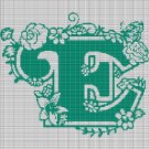 MONOGRAM "E" FLOWERS CROCHET AFGHAN PATTERN GRAPH