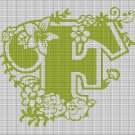 MONOGRAM "F" FLOWERS CROCHET AFGHAN PATTERN GRAPH
