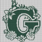 MONOGRAM "G" FLOWERS CROCHET AFGHAN PATTERN GRAPH
