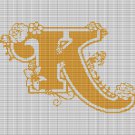 MONOGRAM "K" FLOWERS CROCHET AFGHAN PATTERN GRAPH