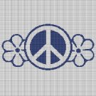PEACE WITH FLOWERS CROCHET AFGHAN PATTERN GRAPH