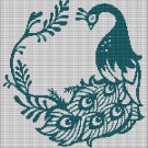 PEACOCK WITH FLOWERS CROCHET AFGHAN PATTERN GRAPH