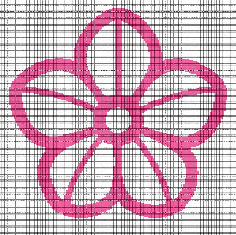 PINK FLOWER 3 CROCHET AFGHAN PATTERN GRAPH