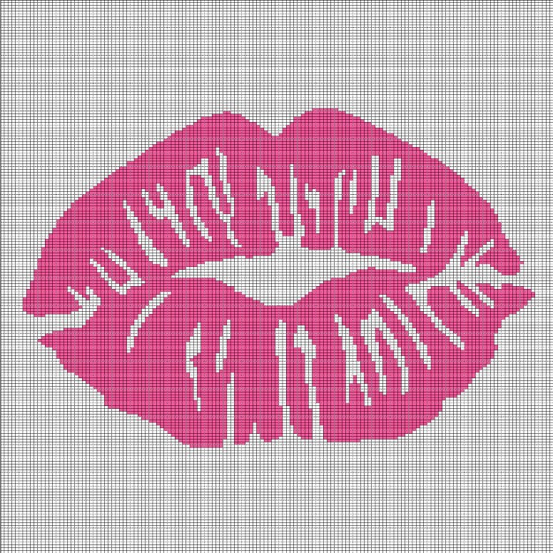 PINK LIPS CROCHET AFGHAN PATTERN GRAPH