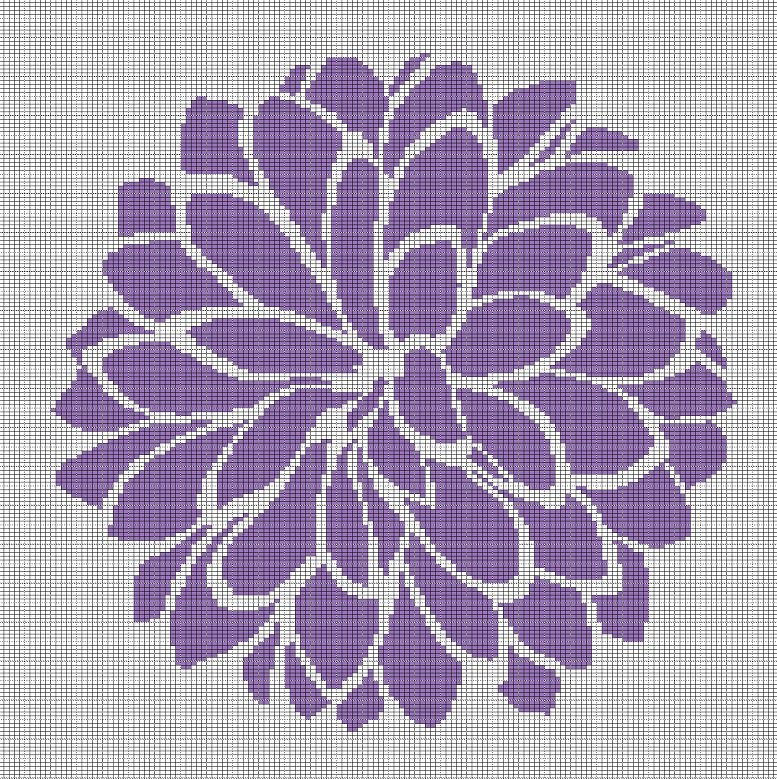PURPLE DAHLIA CROCHET AFGHAN PATTERN GRAPH