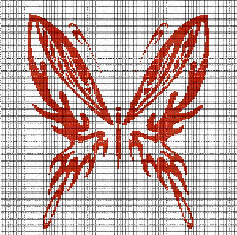 Red Butterfly Crochet Afghan Pattern Graph
