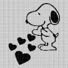 SNOOPY WITH HEARTS CROCHET AFGHAN PATTERN GRAPH