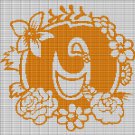 MONOGRAM "O" FLOWERS CROCHET AFGHAN PATTERN GRAPH