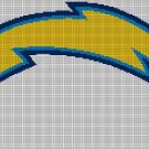 San Diego Chargers american football logo cross stitch pattern in pdf