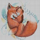 Fox family cross stitch pattern in pdf DMC