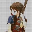 Girl with guitar cross stitch pattern in pdf DMC