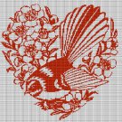ART BIRD AND FLOWERS CROCHET AFGHAN PATTERN GRAPH