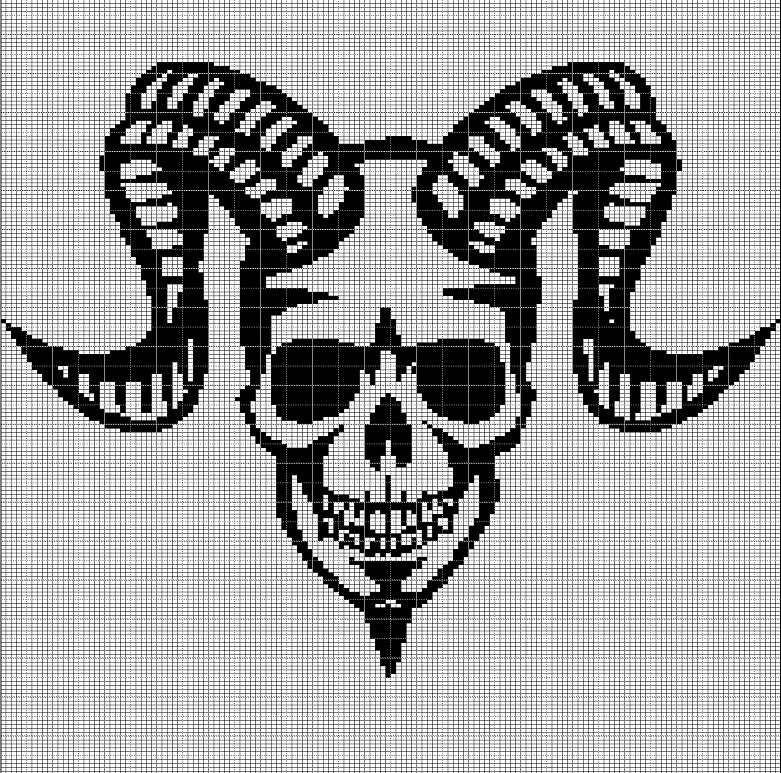 DEVIL SKULL CROCHET AFGHAN PATTERN GRAPH