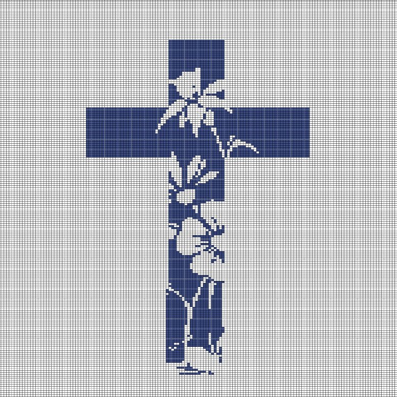FLORAL CROSS CROCHET AFGHAN PATTERN GRAPH