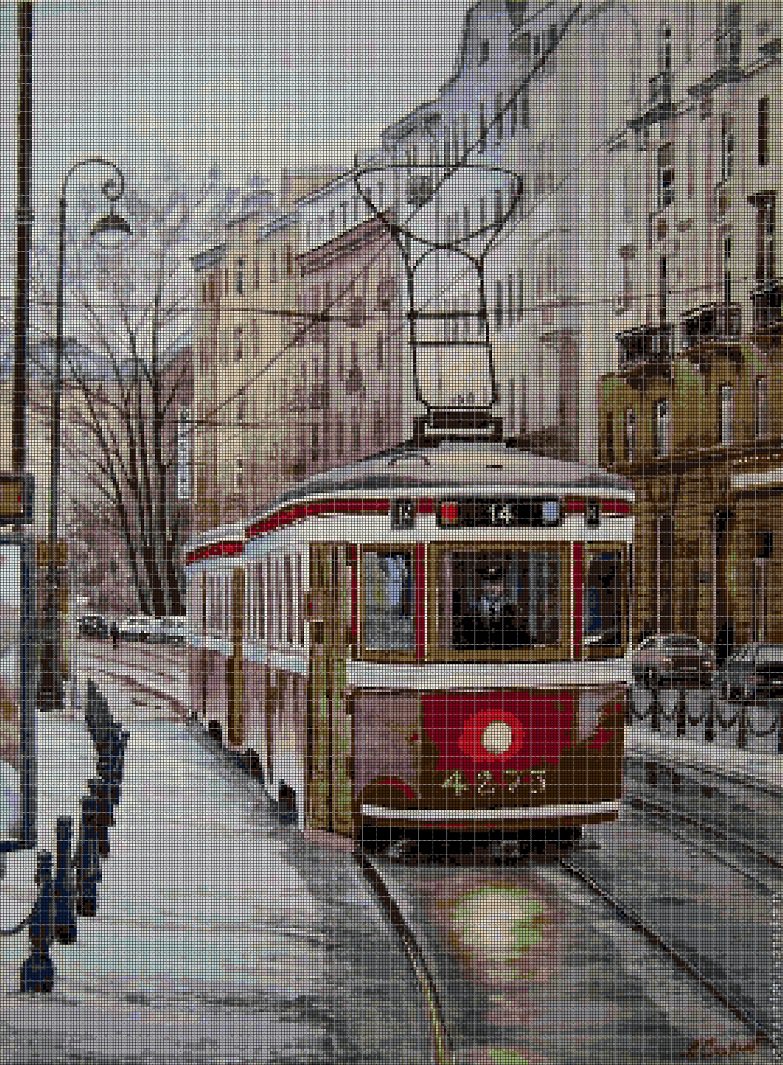 Streetcar 2 cross stitch pattern in pdf DMC