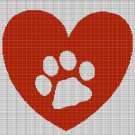 HEART WITH PET PAW CROCHET AFGHAN PATTERN GRAPH