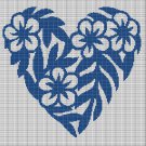 BLUE FLOWER HEART CROCHET AFGHAN PATTERN GRAPH