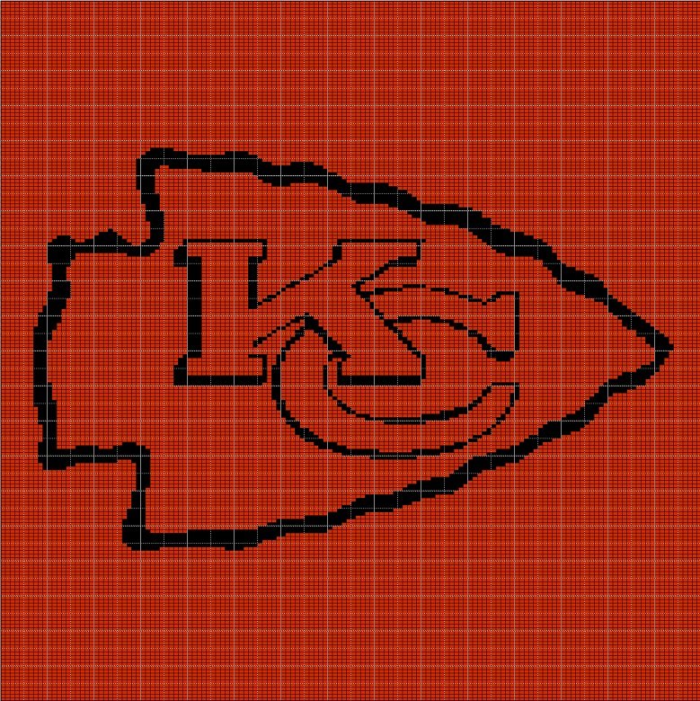 Kansas City Chiefs Arrowhead - Single Crochet Written Graphghan