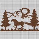 LANDSCAPE WITH HORSE CROCHET AFGHAN PATTERN GRAPH
