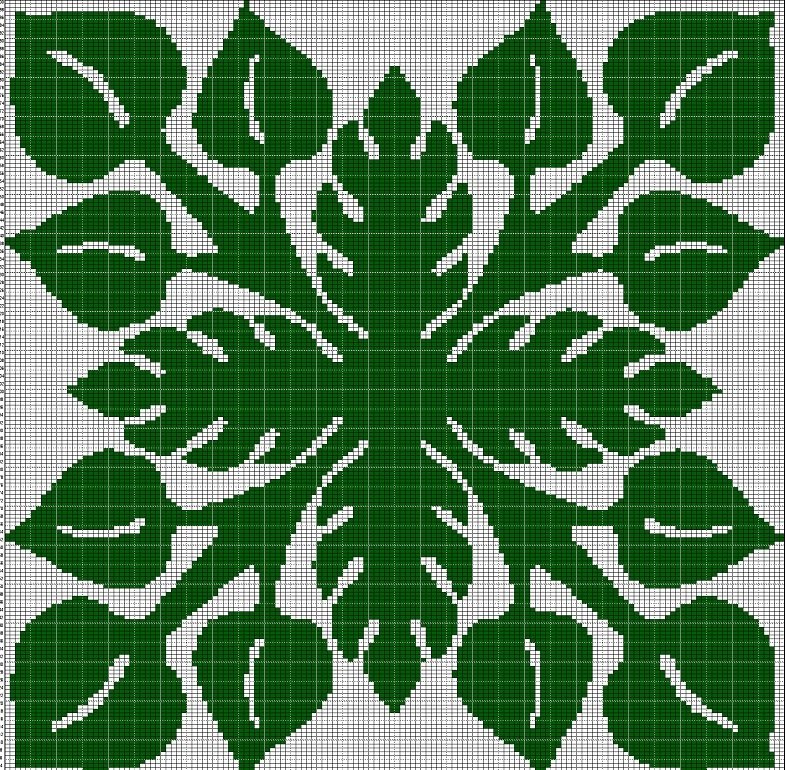 LEAVES 6 CROCHET AFGHAN PATTERN GRAPH