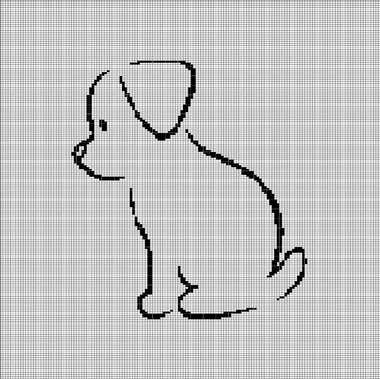 LITTLE DOG SILHOUETTE CROCHET AFGHAN PATTERN GRAPH