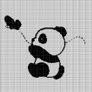 LITTLE PANDA WITH BUTTERFLY CROCHET AFGHAN PATTERN GRAPH