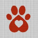 LOVE PET PAW 3 CROCHET AFGHAN PATTERN GRAPH