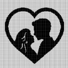 LOVERS IN HEART CROCHET AFGHAN PATTERN GRAPH