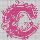 MONOGRAM "C" FLOWER CROCHET AFGHAN PATTERN GRAPH