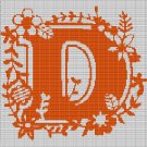 MONOGRAM "D" FLOWER CROCHET AFGHAN PATTERN GRAPH