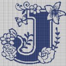 MONOGRAM "J" FLOWER CROCHET AFGHAN PATTERN GRAPH