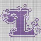 MONOGRAM "L" FLOWER CROCHET AFGHAN PATTERN GRAPH